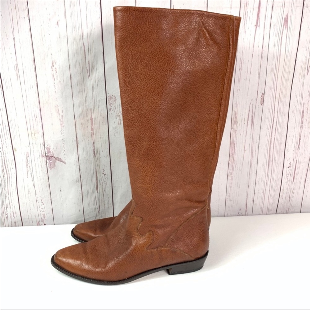 Vintage Leather Camel Tan Riding Boots Glacee Brown